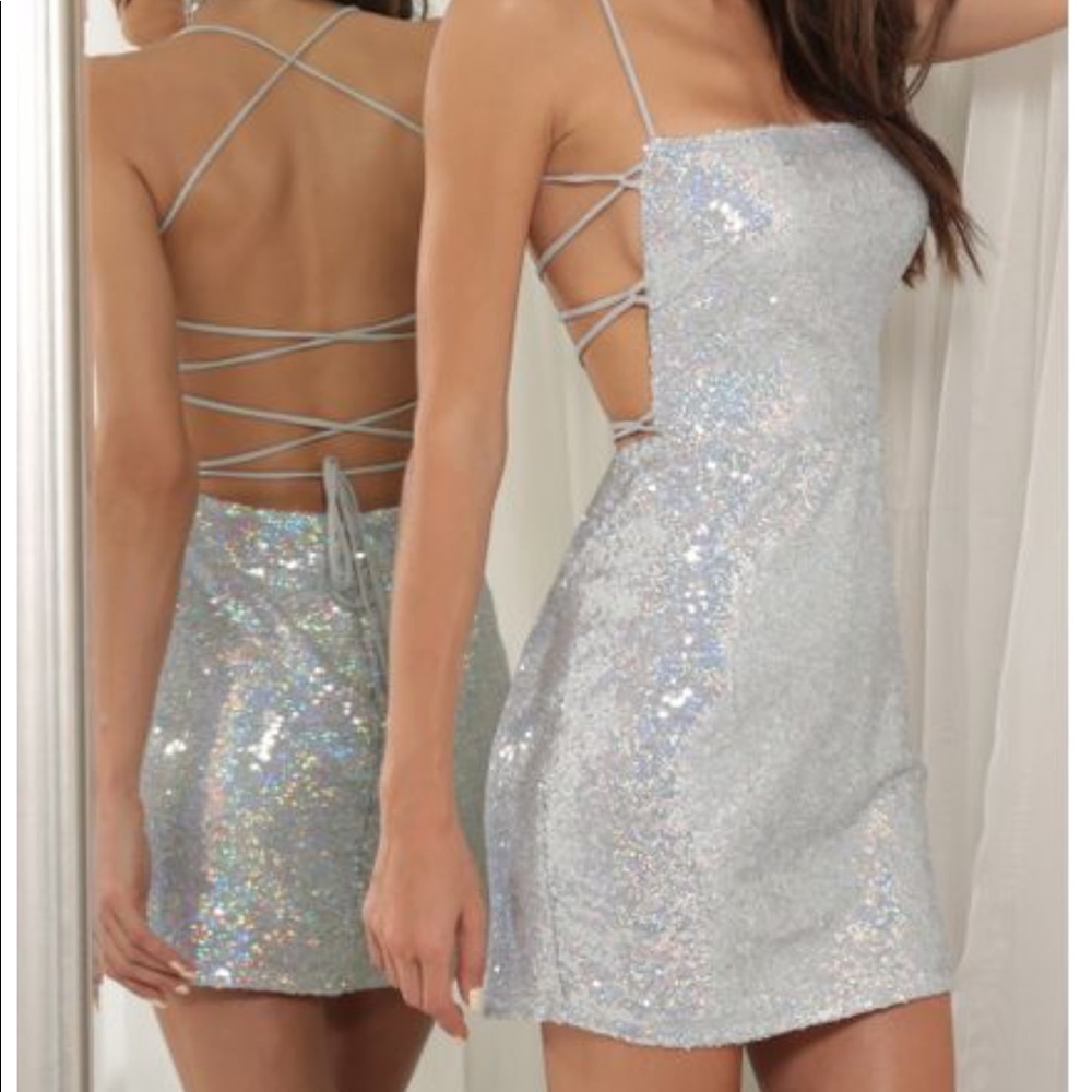 Lucy in the Sky Silver Mini Dress